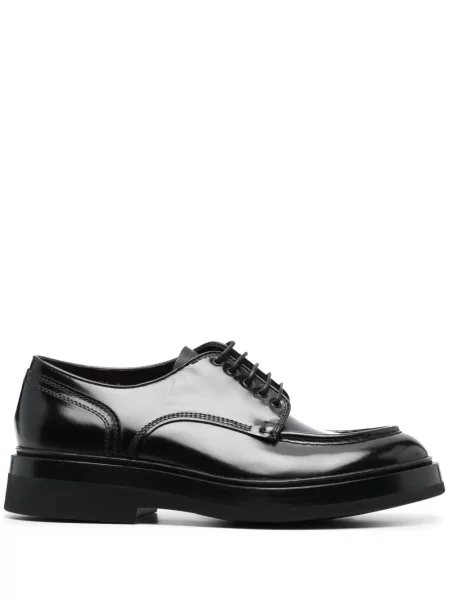 Pantofi derby Santoni din piele de lac negru