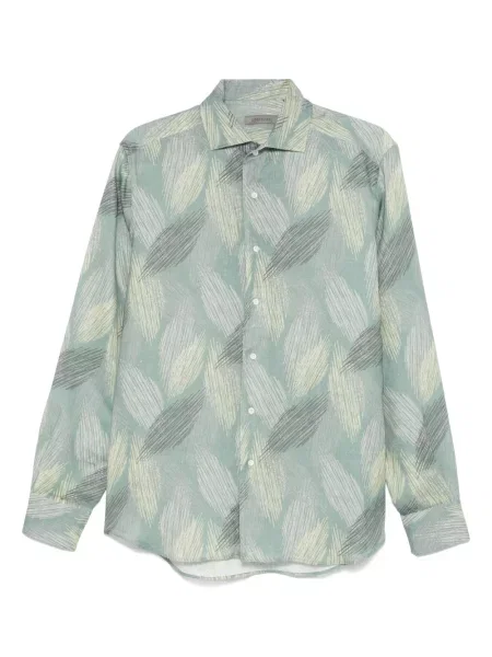 Ленена риза Corneliani зелено