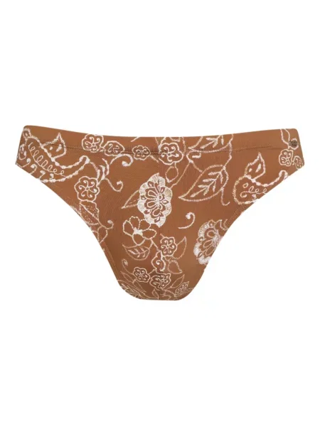 Květinové kalhotky Amir Slama s potiskem hnědé