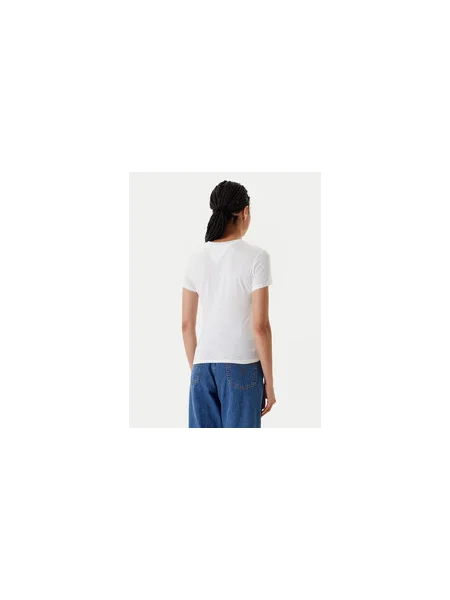 Tommy Jeans Póló Essential Slim Fit fehér