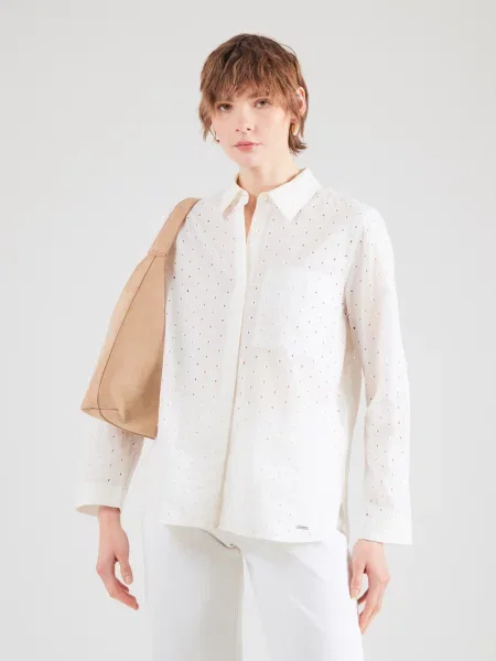 Calvin Klein Bluză coajă de ou alb
