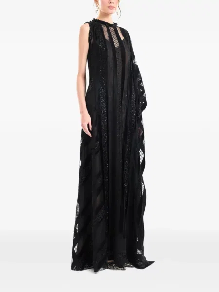 Rochie Gemy Maalouf asimetrică cu mărgele negru