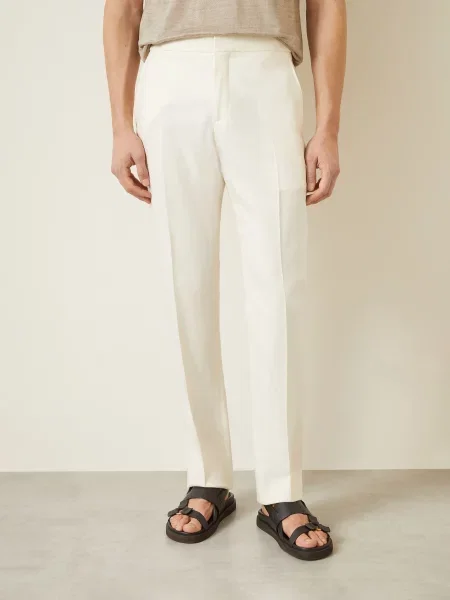 Zegna Spodnie Chino Oasi O Regularnym Kroju weiss białe