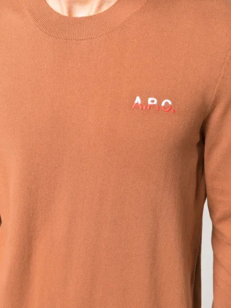 Pulover A.p.c. cu broderie maro