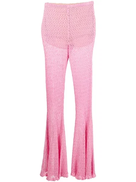 Pantaloni Blumarine tricotate roz