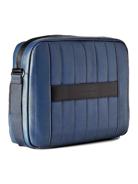 Torba na laptopa Piquadro skórzana niebieska
