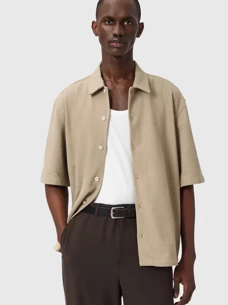 Πουκάμισο AllSaints STALLON μπεζ