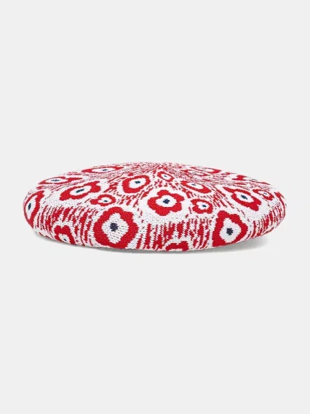 Ретро шапка Kangol на цветя червено