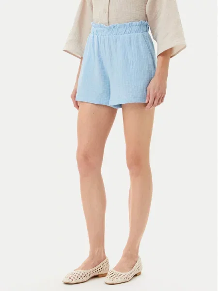 Vero Moda Szorty materiałowe Natali Baggy Fit niebieski