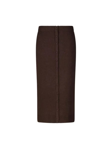 Spódnica midi Victoria Beckham do kolan brązowa