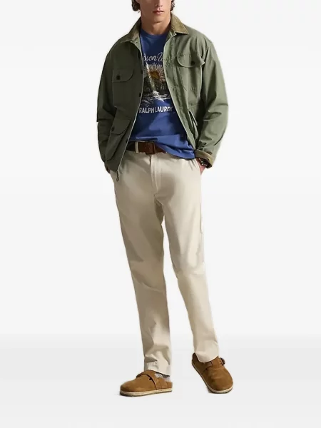 Tricou polo Polo Ralph Lauren cu broderie din fleece alergare roșu