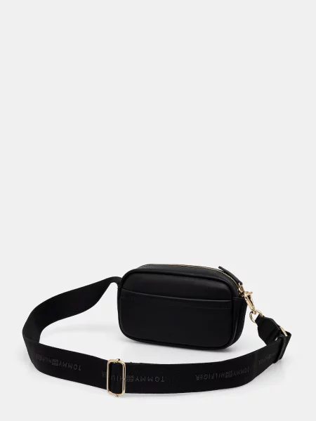 Tommy Hilfiger чанта crossbody дамска от имитация на кожа черно
