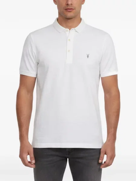 Krótka koszulka polo Allsaints biała