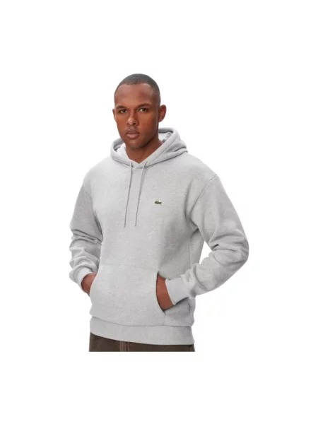 Bluza z kapturem Lacoste z kapturem szara