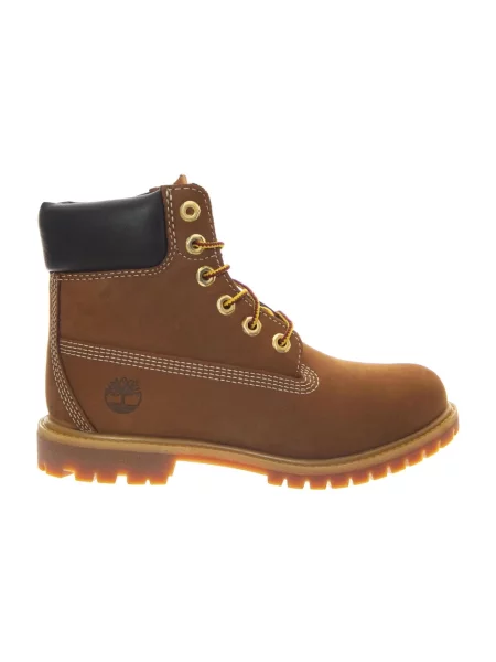 Botki Timberland skórzane na płaskim obcasie wodoszczelne brązowe