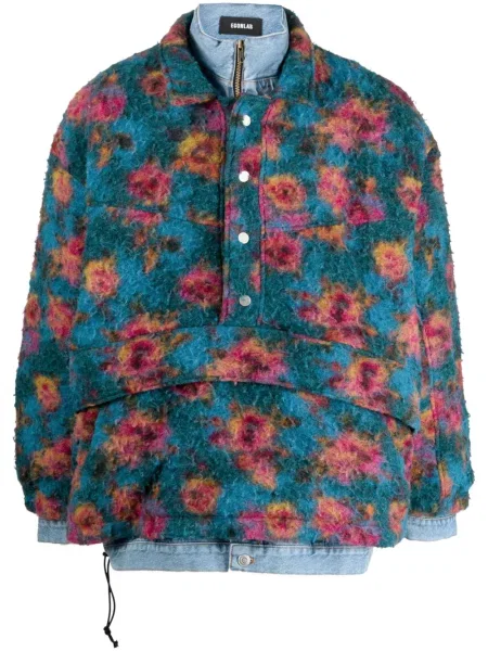 Яке тип бомбър Egonlab на цветя с принт синьо