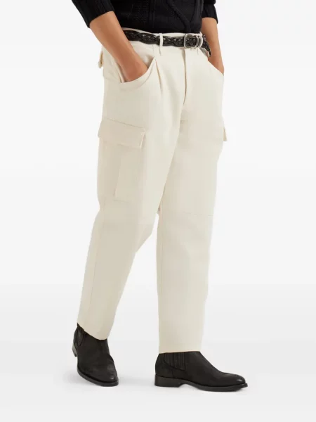 Pantaloni cargo Brunello Cucinelli alb
