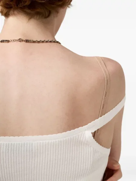 Top Miu Miu tricotate alb