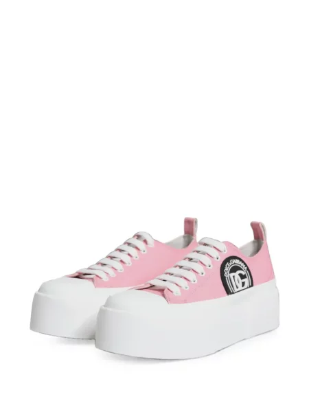 Sneakerși Dolce & Gabbana cu platformă cu autograf roz