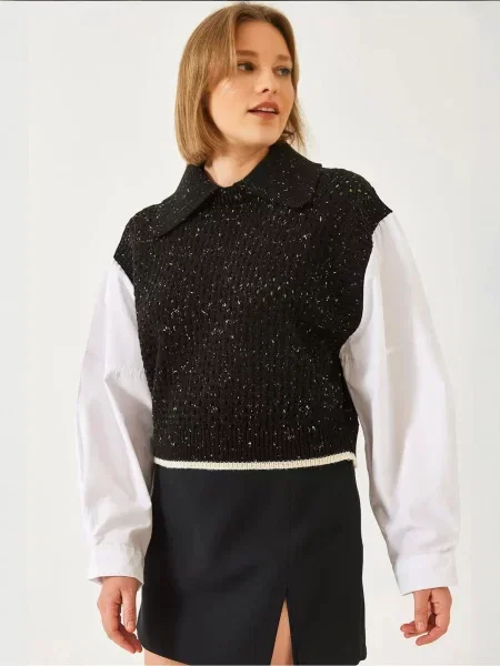 Bianco Lucci Pulover Pullover' črna