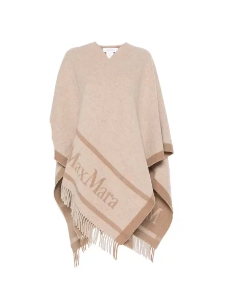 Poncho Max Mara de lână bej