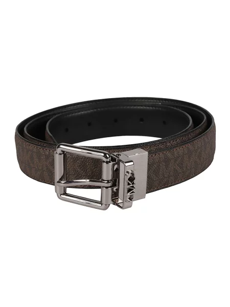 Pasek Michael Kors skórzany z logo brązowy