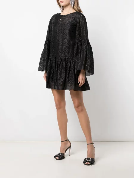 Květinové zvonové šaty Dolce & Gabbana Pre-owned černé