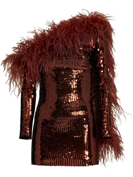 Rochie Taller Marmo cu pene roșu