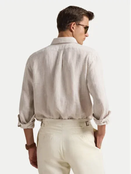 Lanena košulja Polo Ralph Lauren bež