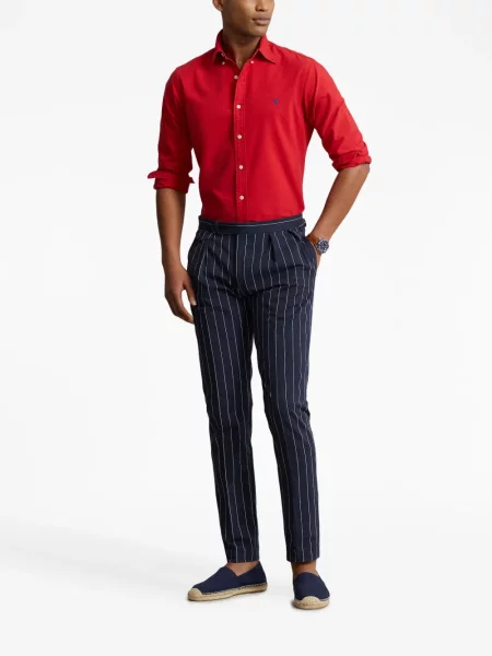 Prošívané kašmírové polotričko Polo Ralph Lauren s přezkou červené