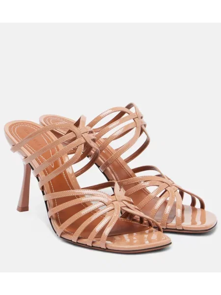 Papuci tip mules Zimmermann din piele de lac roz