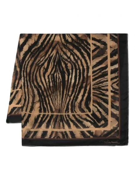 Svileni šal Roberto Cavalli s printom s uzorkom tigra