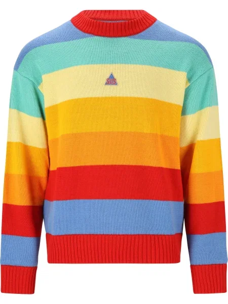 SOS Svetr tyrkysová / azurová / oranžová červená