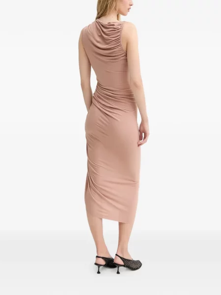 Κοστούμι μίντι φόρεμα Rick Owens Lilies ντραπέ με μήκος μέχρι το γόνατο ροζ