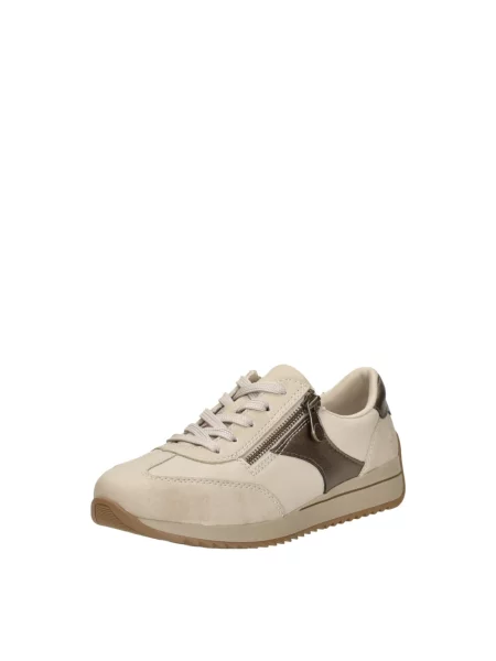 Sneakersy Rieker sznurowane skórzane beżowe