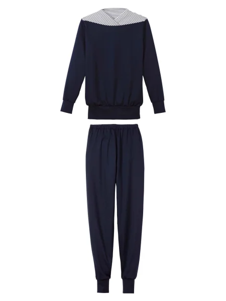 CALIDA Pijama albastru ultramarin alb