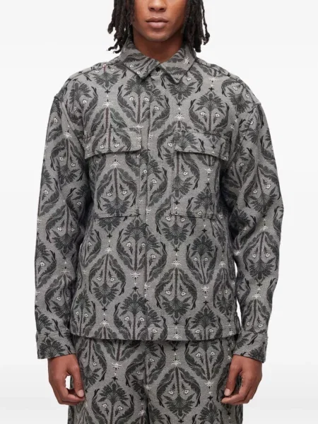 Geacă Osklen cu model floral din jacard gri