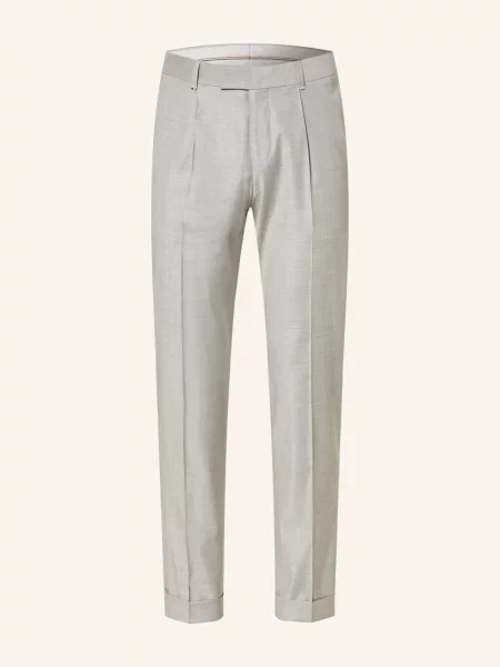 Boss Oblekové Kalhoty Genius Slim Fit silver stříbrné