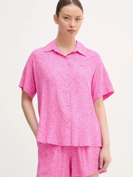 DKNY dvoudílné pyžamo z viskózy růžové