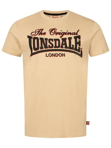 LONSDALE Tricou Cotha nisipiu / roșu rodie negru