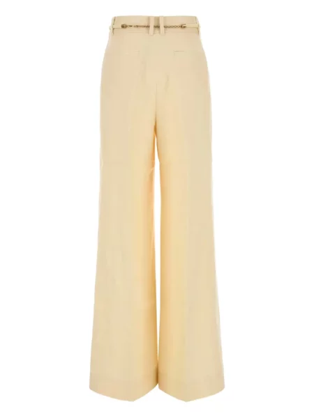 Pantaloni Zimmermann plisate galben