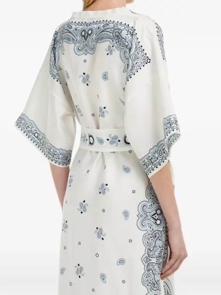 Rochie Ferragamo de mătase cu imagine alb