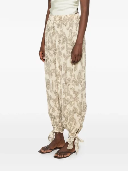 Pantaloni Hemant And Nandita cu imagine cu model paisley cu legături