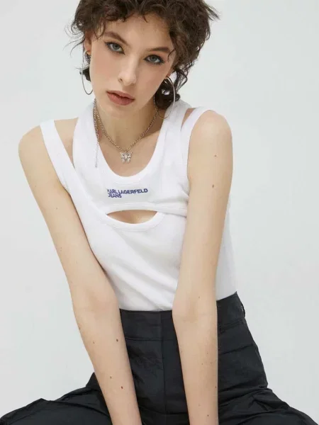 Top Karl Lagerfeld Jeans alb
