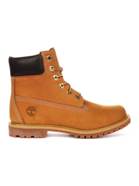 Botki Timberland skórzane na płaskim obcasie beżowe