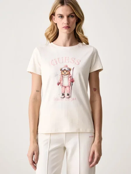 Guess t-shirt γυναικείο με FABRIZIA μπεζ