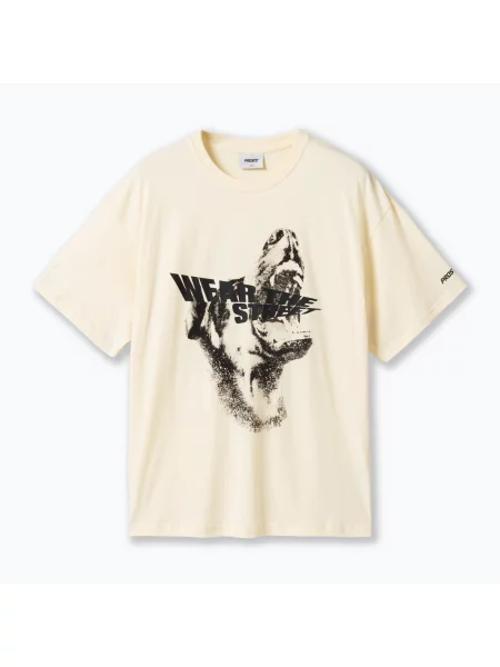 Tricou pentru bărbați PROSTO Bark off white alb