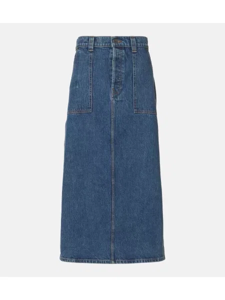 Fustă din denim Khaite albastru