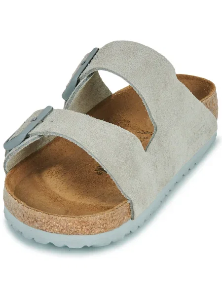 Pantofi Birkenstock din piele cu strasuri gri