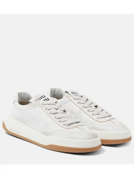 Superge Miu Miu iz semiša bela